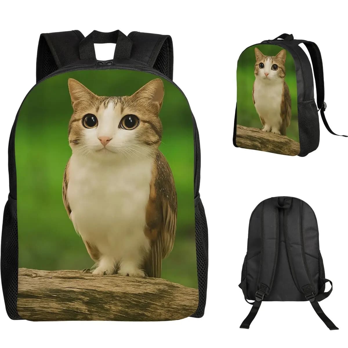 Meowl Cat Owl Funny Internet Trendy Meme Backpack Student Boys Girls BookBag School Bag Laptop Shoulder Bags