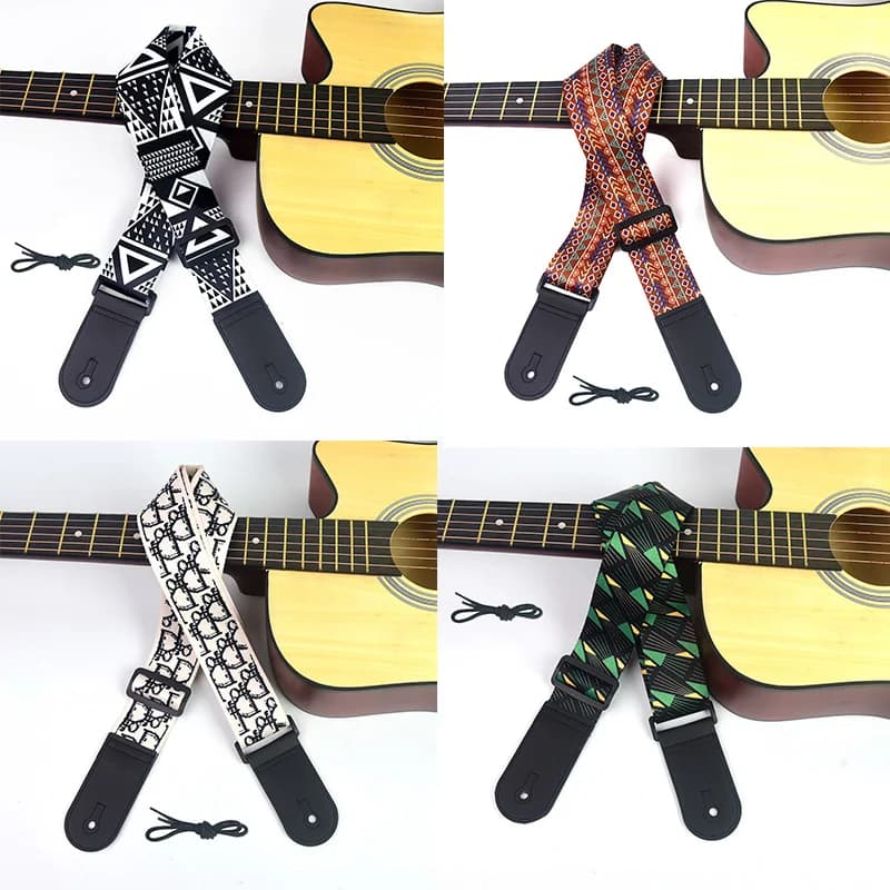 Tracolla Classica per Chitarra Stile Etnico Vintage, Regolabile per Chitarra Folk, Elettrica, Basso, Ukulele, Accessori per Chitarra
