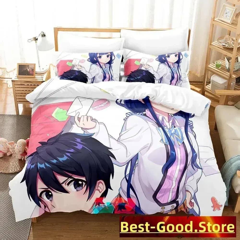Set di biancheria da letto 2023 Masamune kun no Revenge, set letto singolo, matrimoniale, queen size, king size, per adulti e bambini, set copripiumino, anime.
