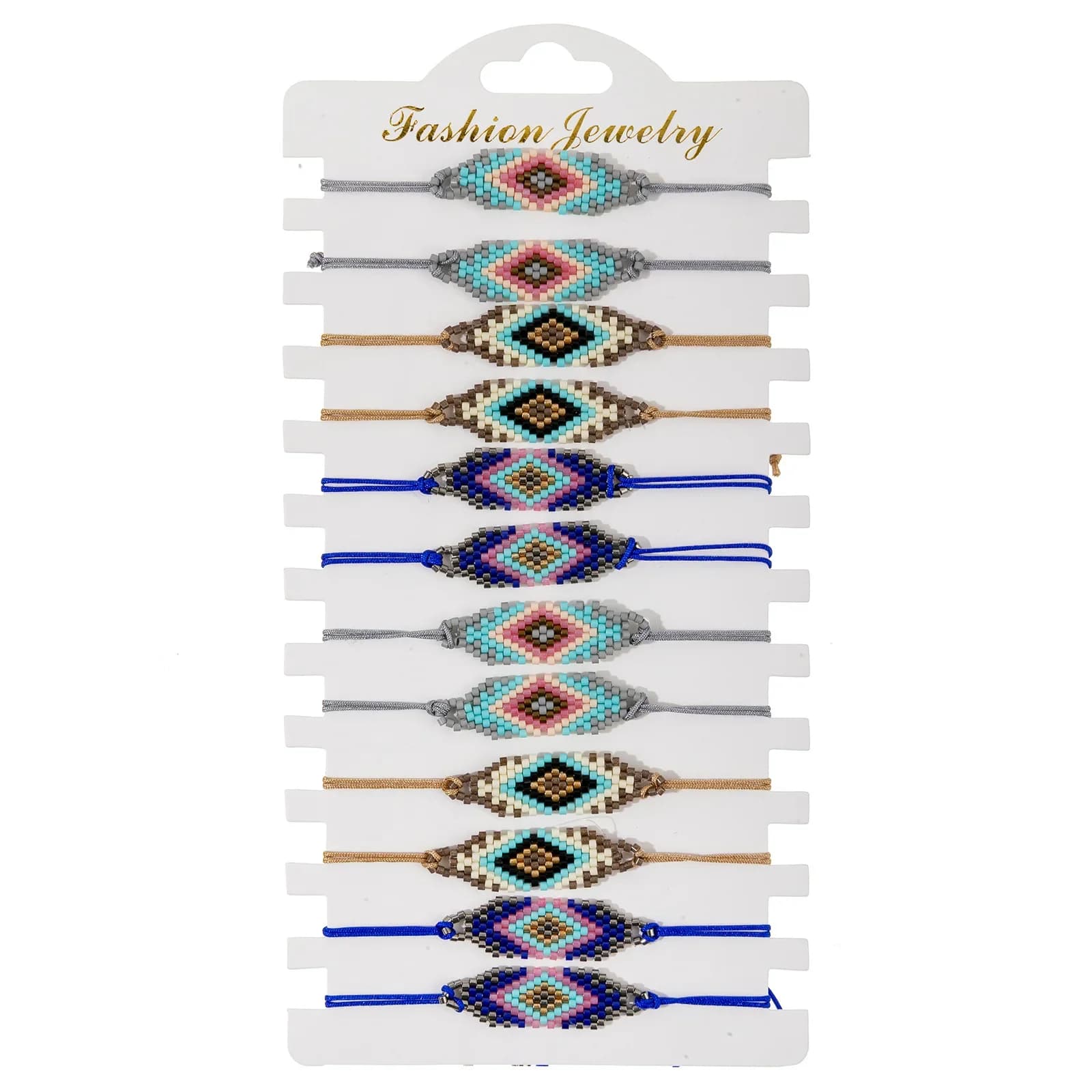 Beaded bracelet Geometry Arrow Bohemia Adjustable Hand weaving Female Gradient color Creativity Pattern Trend Rice bead bracelet