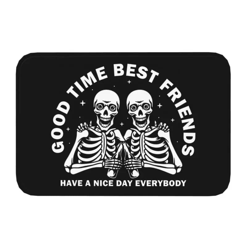 Personalizzato Best SkeletonFriends Teschio ubriaco Birra Porta anteriore Tappetini da ingresso Cucina interna Bagno Zerbino Soggiorno Tappeto
