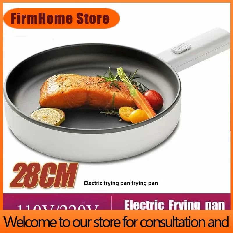 FirmHome Store110V 220V Electric Frying Pan Household Mini Stir-frying Pot Electric Cooker Electric Cooking Pot Portable Hotpot