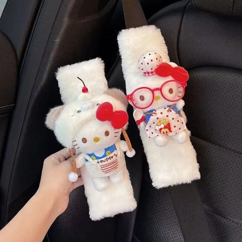 Accessori Auto Cartoon, Copri Cintura di Sicurezza Animato Hello Kitty, Protezione per Spalla, Cuscinetto per Cintura di Sicurezza con Animali Cartoon