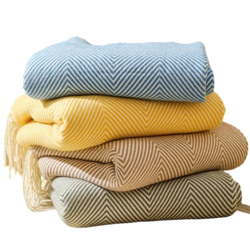 Nordic Stripes coperta copridivano letto fine asciugamano decorazione camera da letto coperta per il tempo libero scialle morbido caldo Boho Decor copriletto