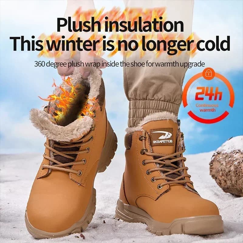 Ultime 2024 Moda Inverno Caldo Stivali di sicurezza da lavoro da uomo Impermeabili Robusti Scarpe con punta in acciaio Scarpe da ginnastica Protezione di sicurezza Resistente al freddo