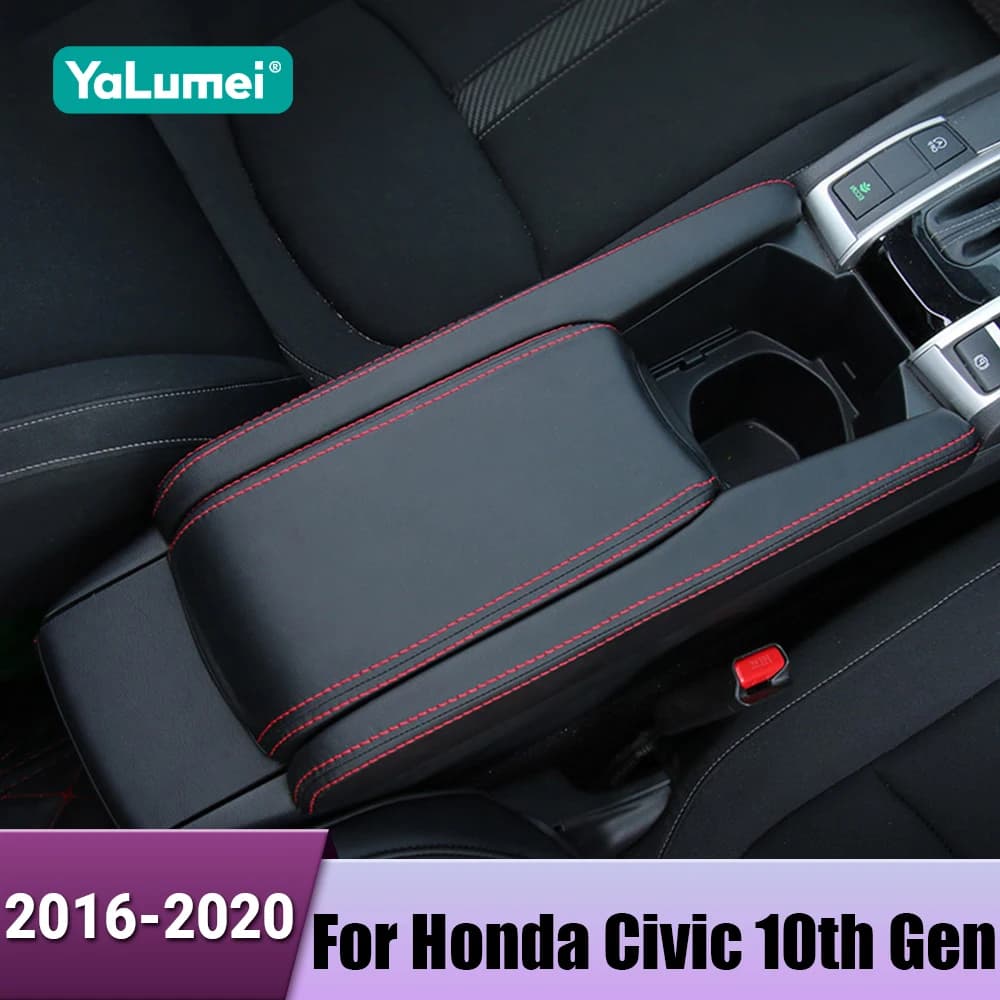 Auto in pelle Console Centrale Bracciolo Box Copertura Della Cassa Della Protezione Pad Per Honda Civic X 10th FC 2016 2017 2018 2019 2020 Accessori