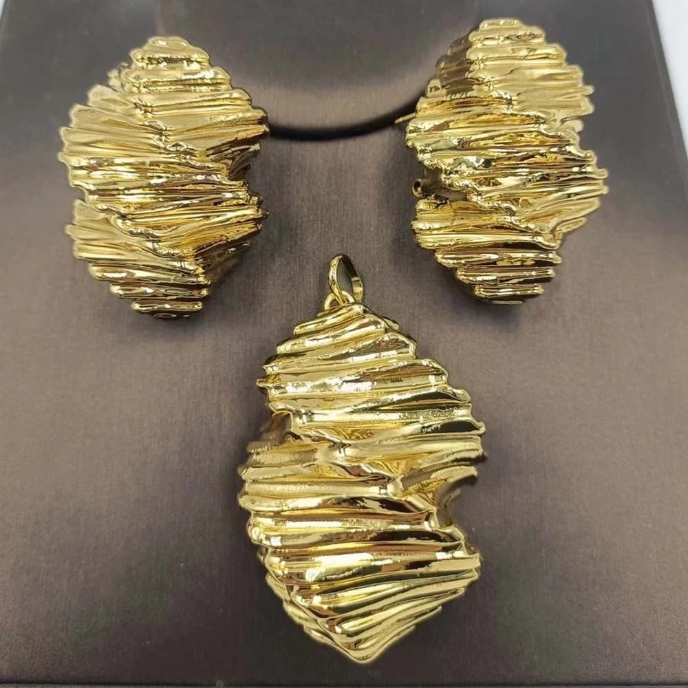 Set di gioielli geometrici leggeri in due pezzi per donna, bellissimi orecchini da collo, per feste di matrimonio, spedizione gratuita