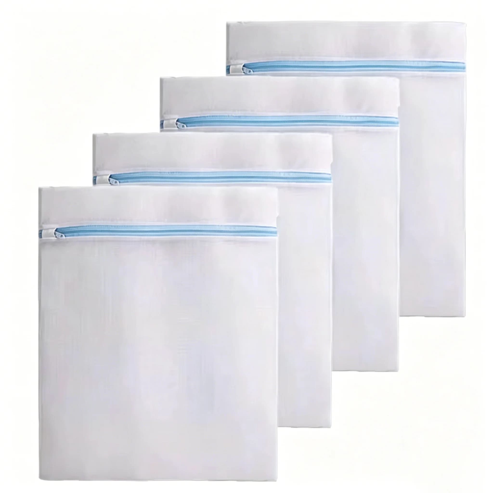 Sacchetti per bucato a rete fine con cerniera blu, antideformazione, per biancheria delicata, resistenti, di grande capacità, per la conservazione dei vestiti