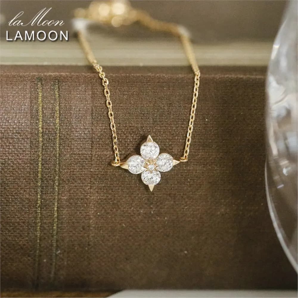 LAMOON Lucky 925 Sterling Silver 14k Gold Plated Quadle Bracelet for exquisite women simple and elegant gift of refined jewelry