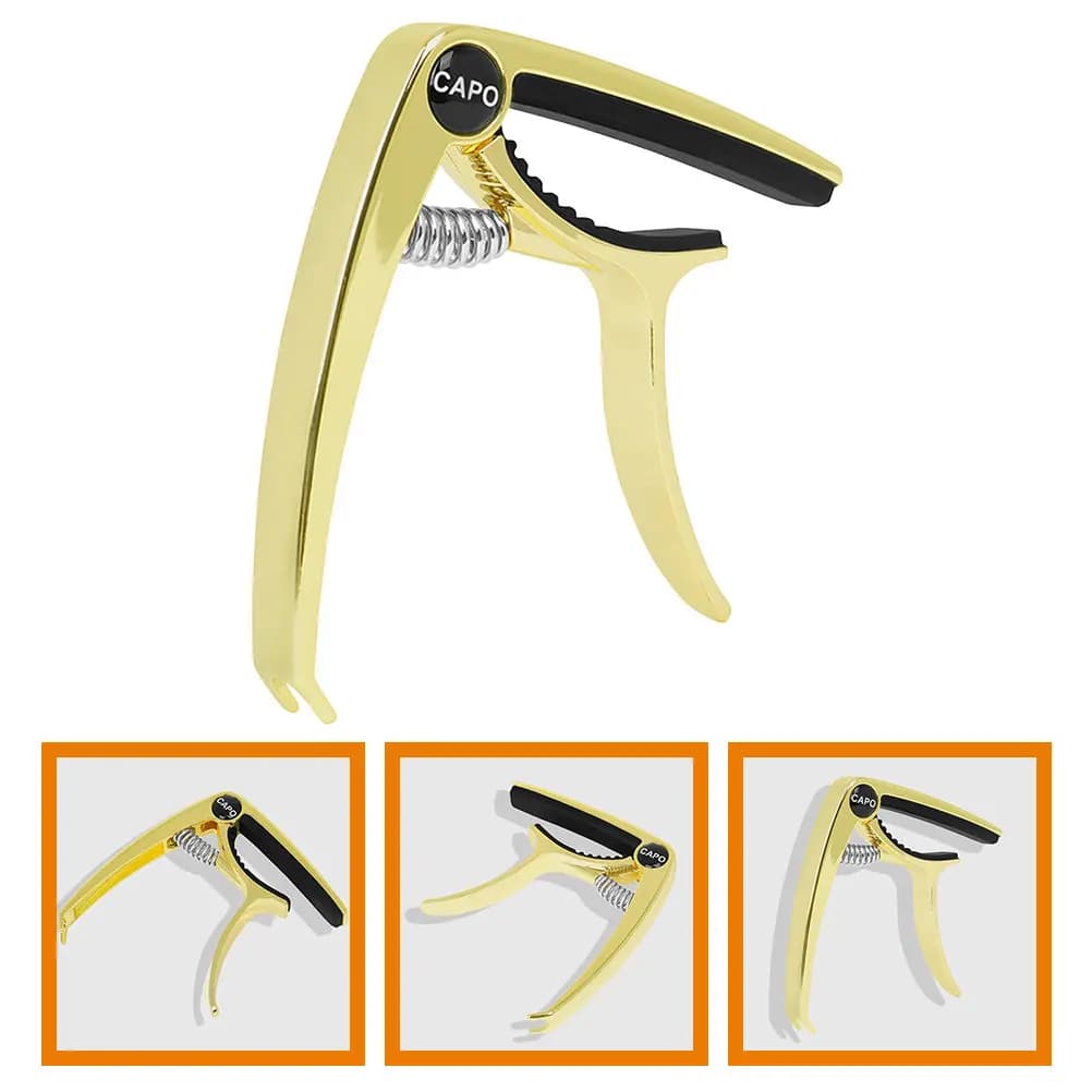 Capotasto in Lega di Alluminio per Chitarra Acustica, Elettrica, Basso, Ukulele - Clip di Accordatura di Precisione con Pressione Regolabile e Sicura per le Corde