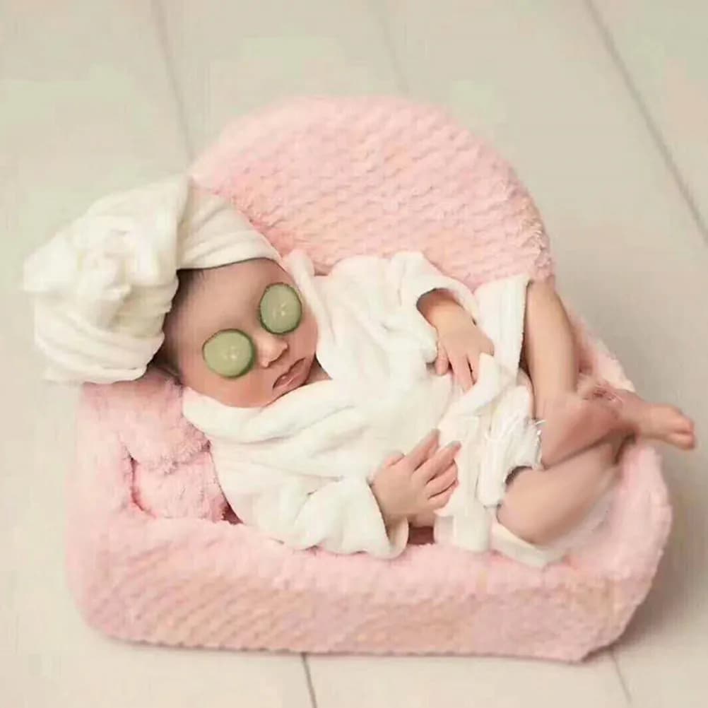 Set Accappatoio e Asciugamano a Forma di Cetriolo, Accessorio Fotografico Morbido e Delicato sulla Pelle, Outfit per Fotografia a Tema Cartone Animato