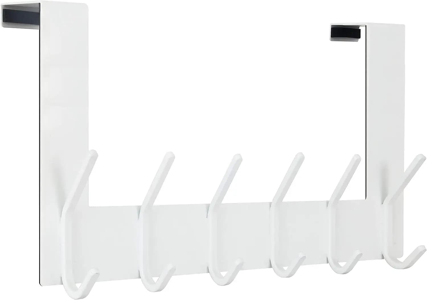Ganci da appendere sopra la porta, portasciugamani, appendiabiti per vestiti - Bianco, installazione senza foratura