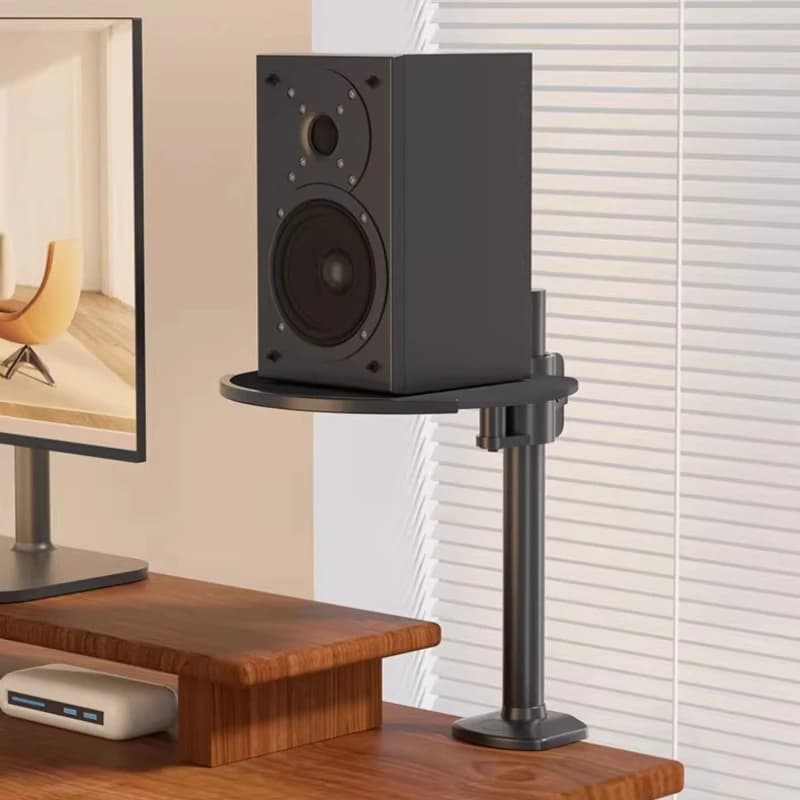 Support for Desk Speakers with Metal Base, Adjustable Relay for PC and Home Theater, HIFI Monitor shelf for Office and Studio