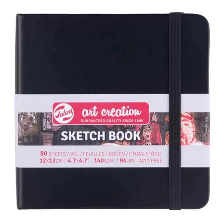 Sketchbook Black 12X12 cm, 140 Grams