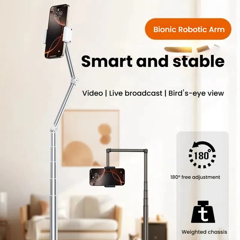Supporto per telefono con staffa per streaming live 180 ° Supporti a sbalzo pieghevoli con telaio ponderato Accessori per supporto per selfie stick per fotografia