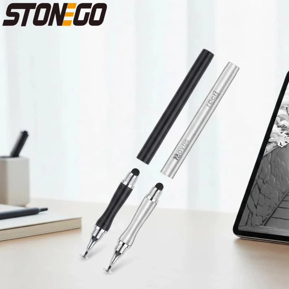 STONEGO Penna stilo 2 in 1 per schermi capacitivi Penna touch universale Strumento per disegnare Telefoni cellulari Tablet