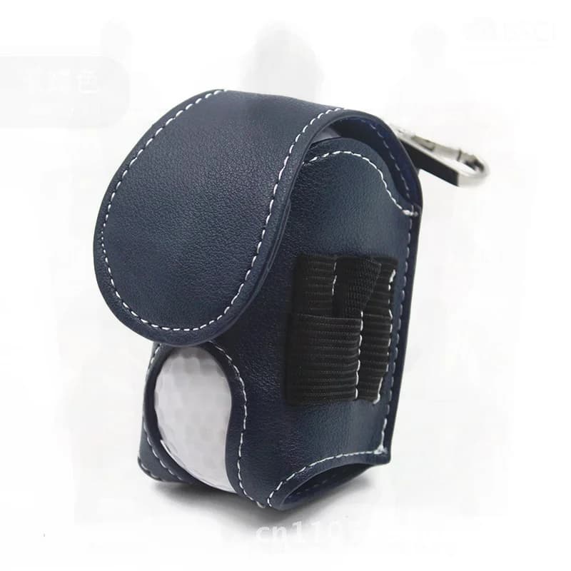 Mini borsa portaoggetti da golf portatile Cintura da appendere in pelle stile coreano giapponese per accessori per palline da golf all'aperto Marrone scuro Nero