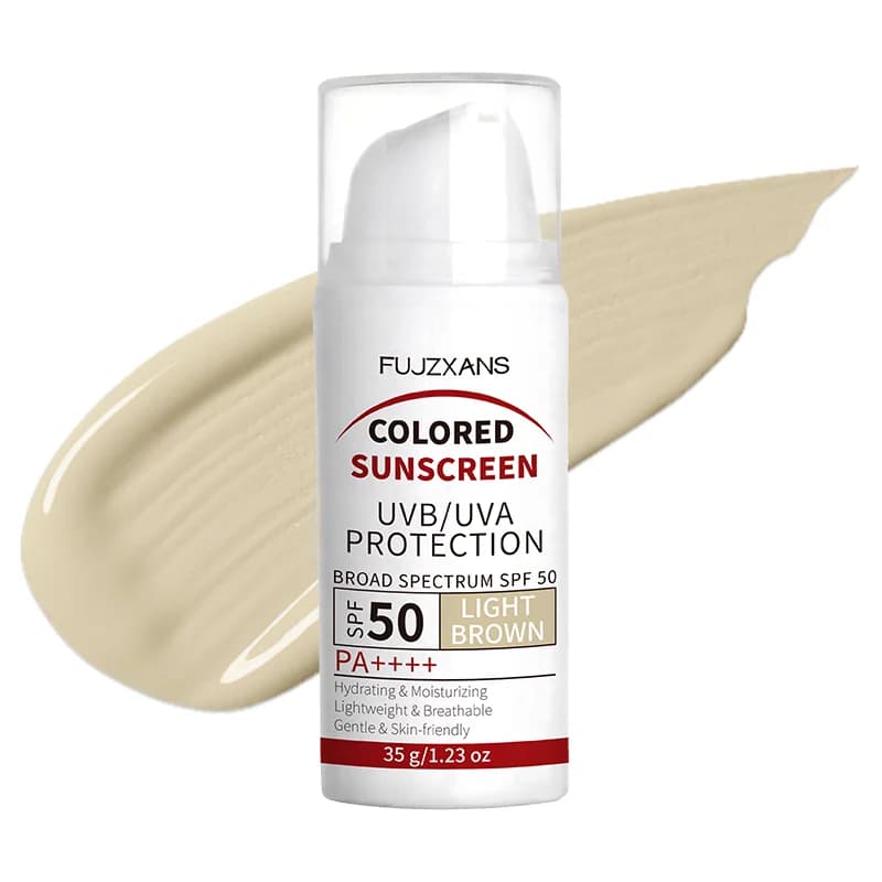 BB Cream Colorata Marrone Chiaro SPF50 - Protezione Solare con Biossido di Titanio, Ampio Spettro UVA/UVB, Impermeabile e Resistente al Sudore, Base Naturale Perfetta
