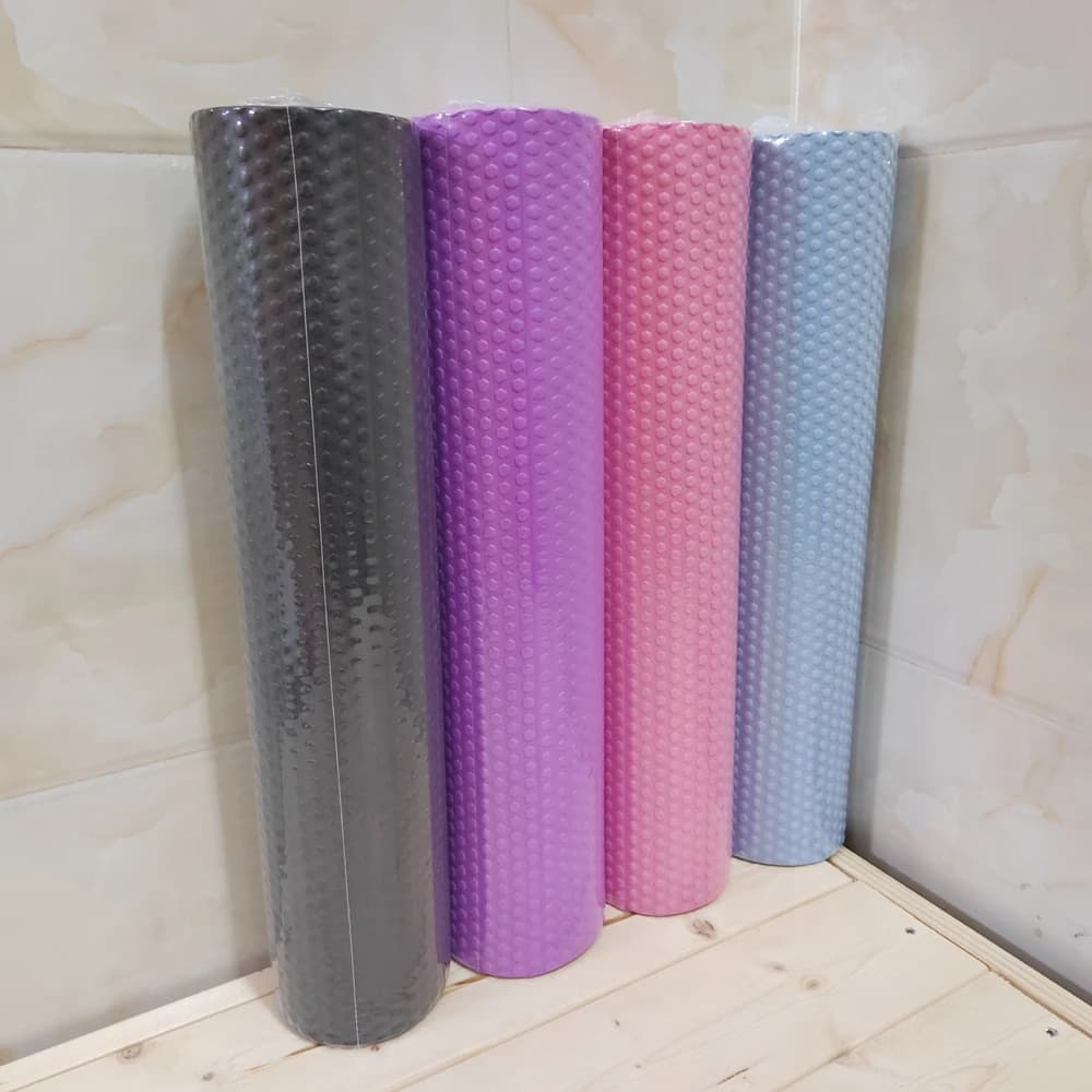 EVA foam round yoga roller hexagonal roller for pilates exercises at home improved diameter 9.5 cm length 45 cm