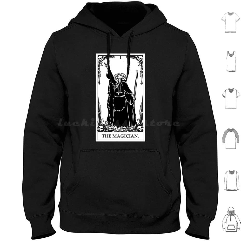 Felpe con cappuccio The Magician Tarot Card a maniche lunghe e il tarocchi del Santo Graal Holy Graal Tarot Monty