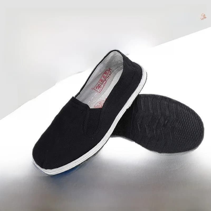 Black Thick Bottom Breathable Wear-Resistant Beijing Cloth Shoes Summer New Style Home Use Elastic Band Flat Heel round Toe