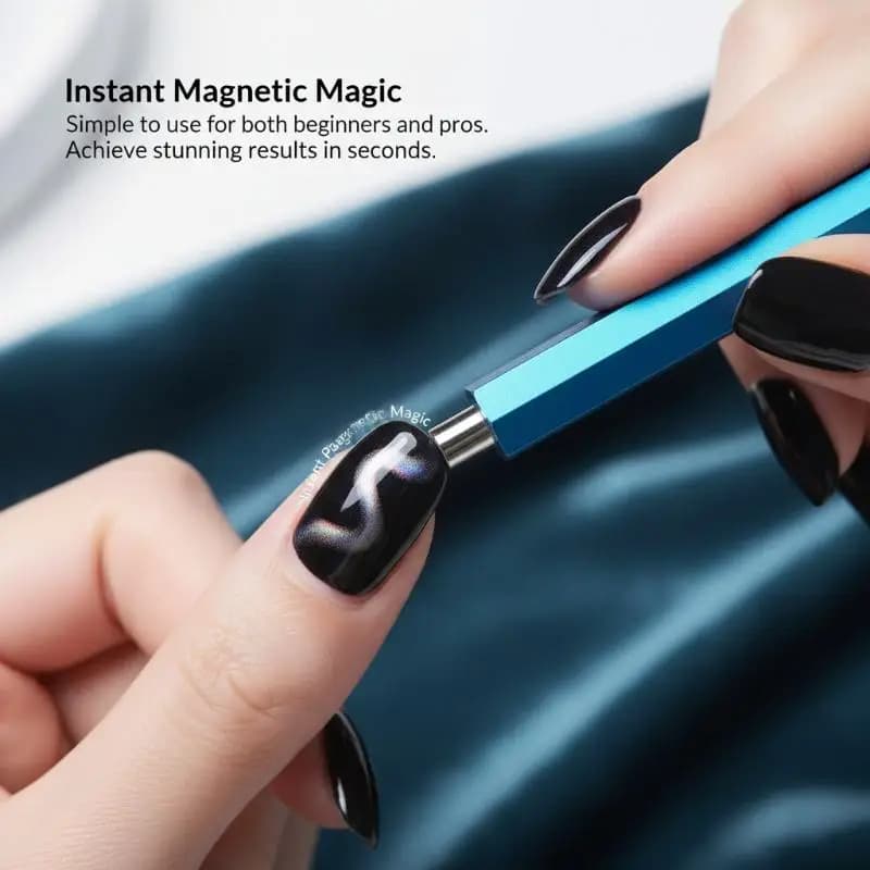 Penna magnetica a doppia punta per unghie, forte e potente, per smalto gel effetto occhio di gatto, kit per nail art, per uso domestico, in studio o in salone.