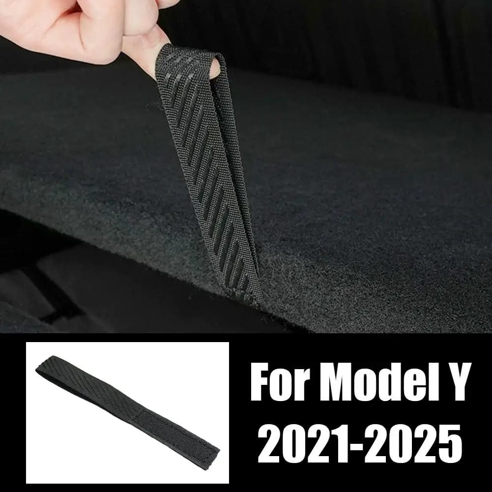 Per Tesla Modello Y 2021-2025 Juniper Baule Posteriore Coperchio Maniglia Tirare Coulisse Copertura di Ricambio Coperchio Dell'auto Cinghia Accessori Tronco P8R7