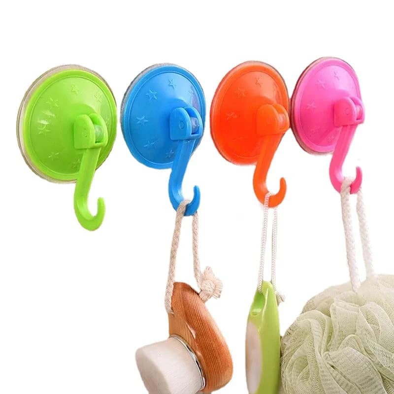 3/6pcs/Lot Wall Hooks Bathroom 7.5cm Suction Cup Hook Wall Plastic Seamless Creative Vacuum
