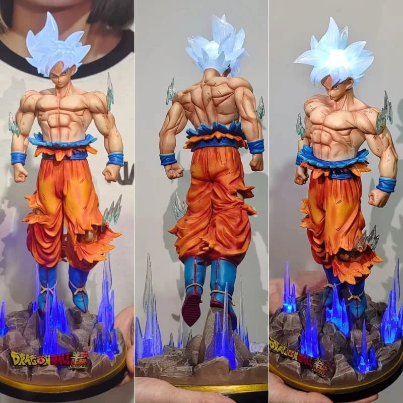 32cm Dragon Ball Z Ultra Instinct Goku Figure Gk Anime Figure Large Luminous Pvc Collectible Model Doll Statue Toy Gifts