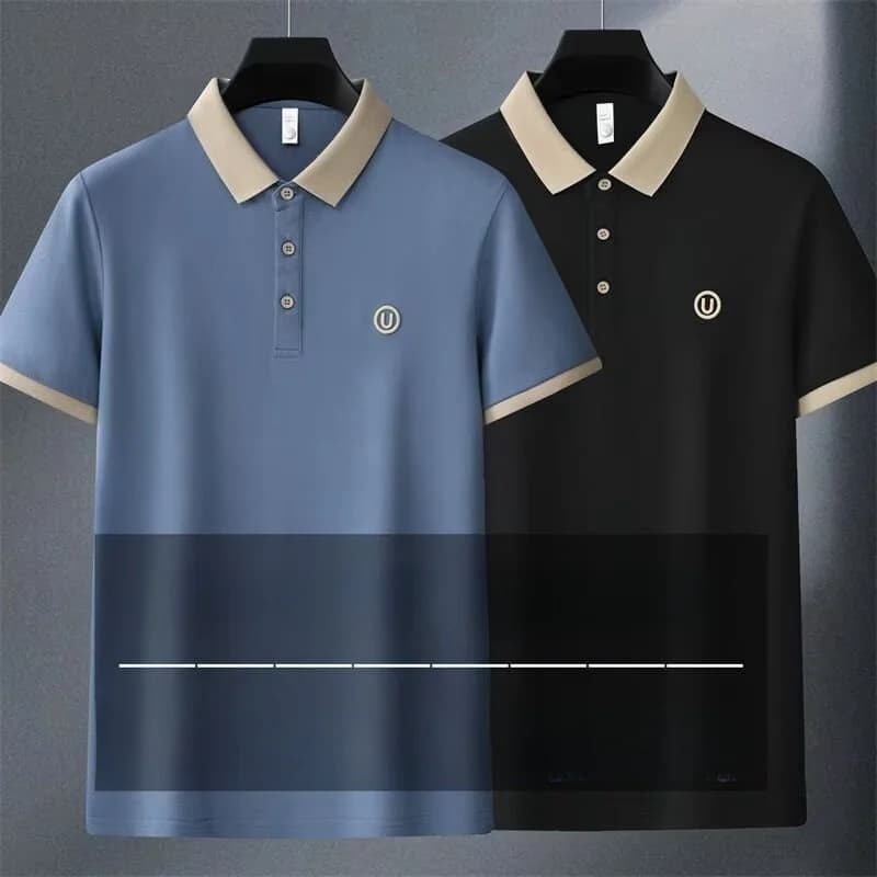 Loose Fit Men's Short Sleeve Shirt Thin Summer Casual Style Fashionable Simple Business Half Sleeve Tagless T-Shirt