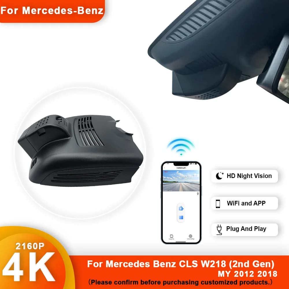 Per Mercedes Benz CLS W218 2012-2018 Anteriore e Posteriore 4K Dash Cam per Auto Videocamera Registratore Dashcam WIFI Auto Dvr Dispositivi di Registrazione