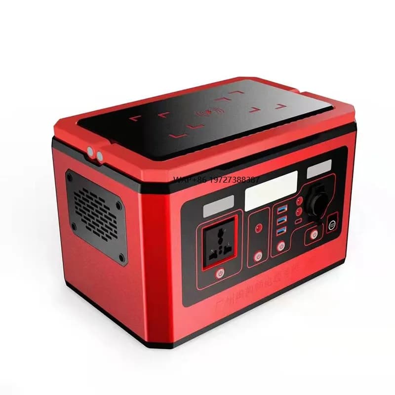 Generatore Solare Portatile 500W, Alimentatore al Litio per Campeggio, Uscita AC, Avviatore d'Emergenza per Auto, Caricatore Compatibile con Computer per Esterni