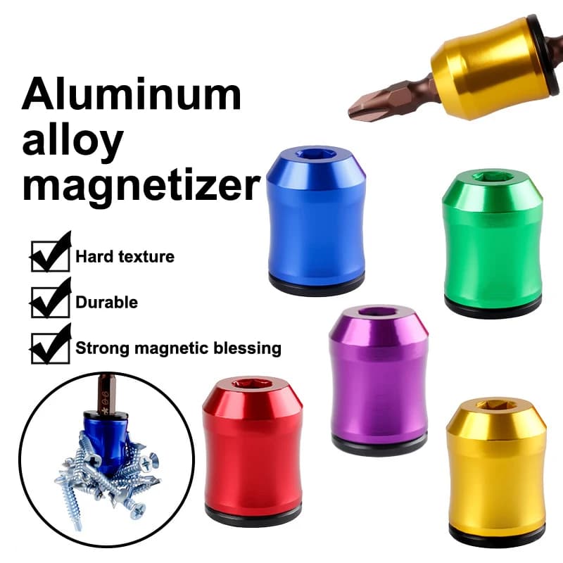 1Pcs Magnetic Screw Rings Magnetized Ring Screwdriver Bits Aluminum Alloy 6.35mm Shank Screw Bit Magnetic Magnetizer