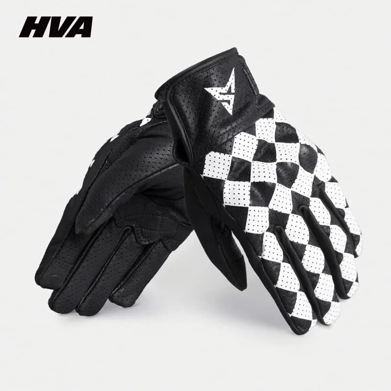 Nuovi guanti da motociclista da equitazione all'aperto Guanti da scacchiera con dita intere ispessiti antivento impermeabili e antiscivolo