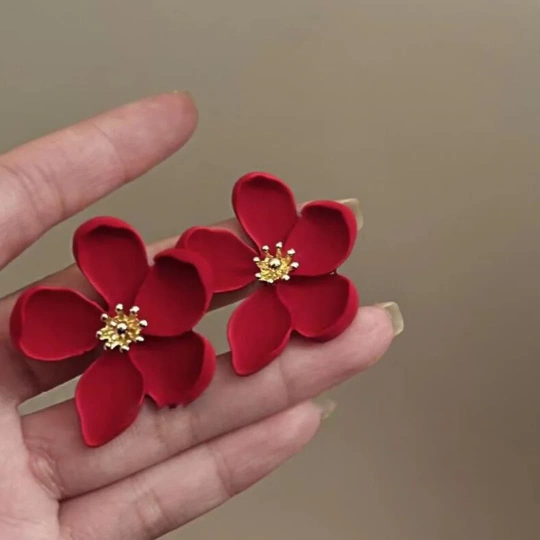 Vintage French Flower Earrings Women Dropped Glaze Flower Ear Studs Delicate Earrings Ear Accessories Romantic Jewelry Gifts