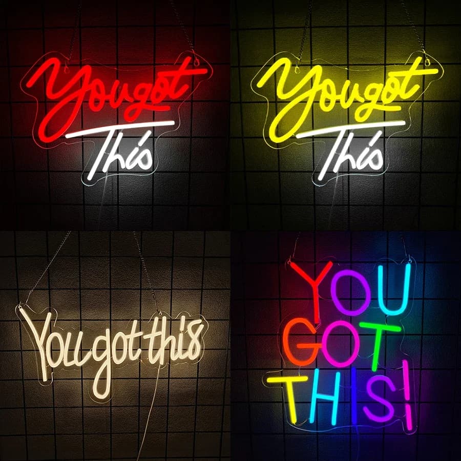 Luce al neon a LED per camera da letto, ufficio, dormitorio, aula, biblioteca, insegna al neon della serie You Got This per decorazione da parete, regalo motivazionale per adolescenti