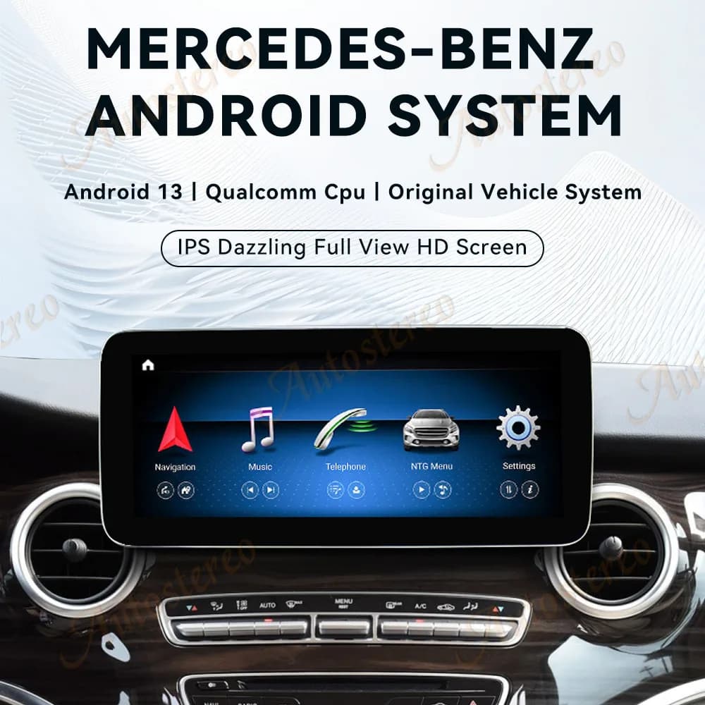 12.3 pollici Android 14 Qualcomm Per Mercedes Benz Classe V W447 NTG5 CarPlay Navigazione GPS Auto DVD Radio Lettore Multimediale Schermo