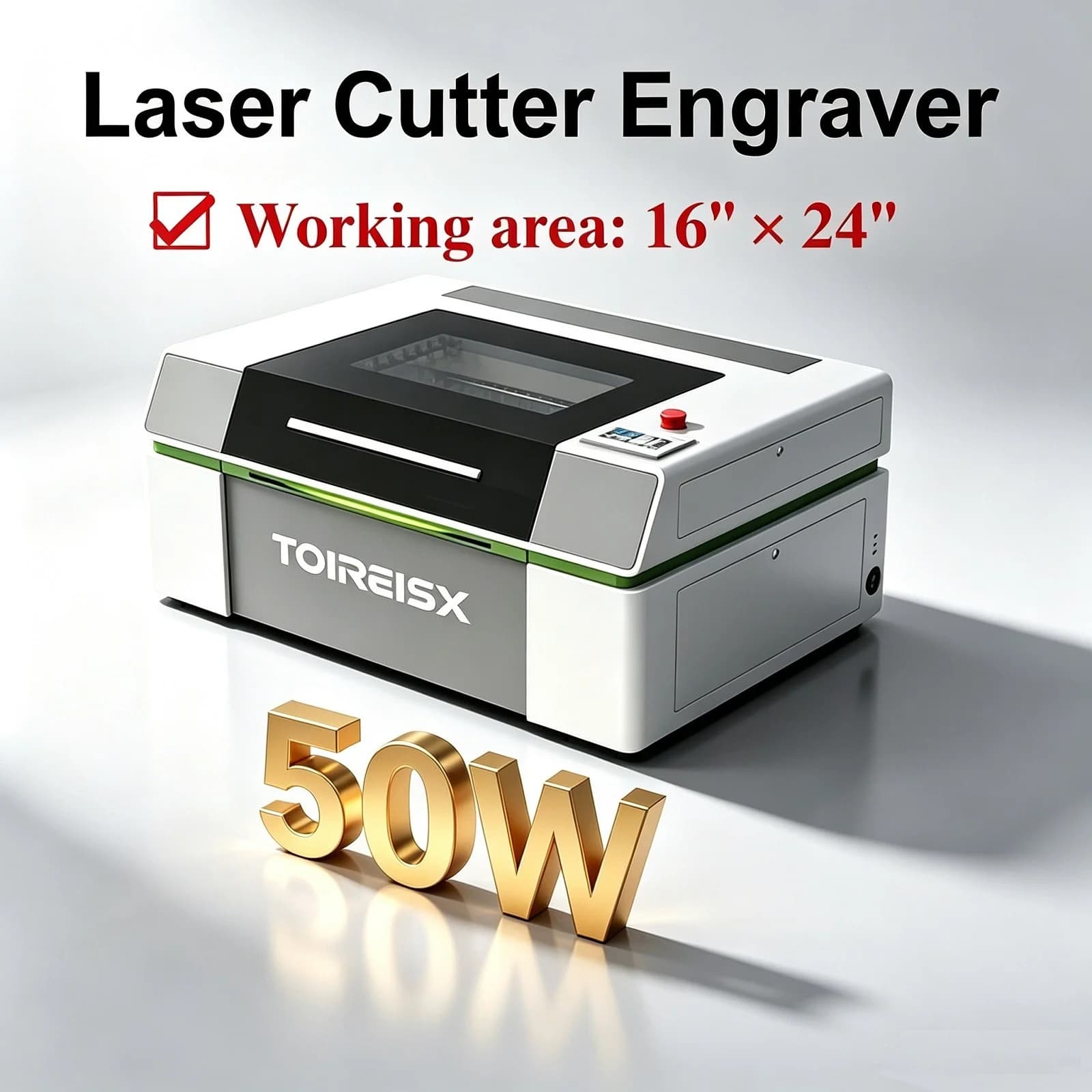TOIREISX Laser Engraving Accuracy 0.01mm CO2 Cutting CNC Machine 700mm/s Working Area Size 600*400mm Desktop Engraving Tool for Wood Plastic Leather