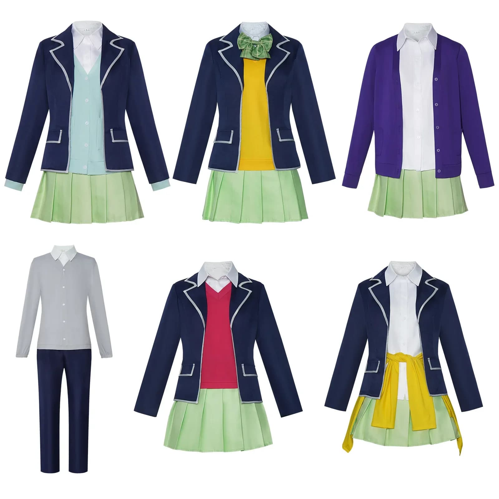 Costumi cosplay uniformi di ruolo di Ichika Nino Miku Yae e Mei da "The Quintessential Quintuplets" nello stile di Anim