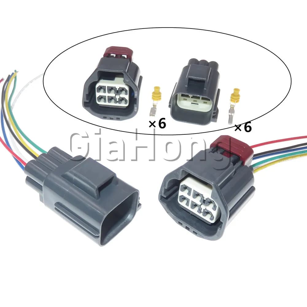 Set di 6 Connettori Impermeabili 7283-5577-10 7282-5577-10 per Pompa Acceleratore Auto, Cablaggio Elettrico AC
