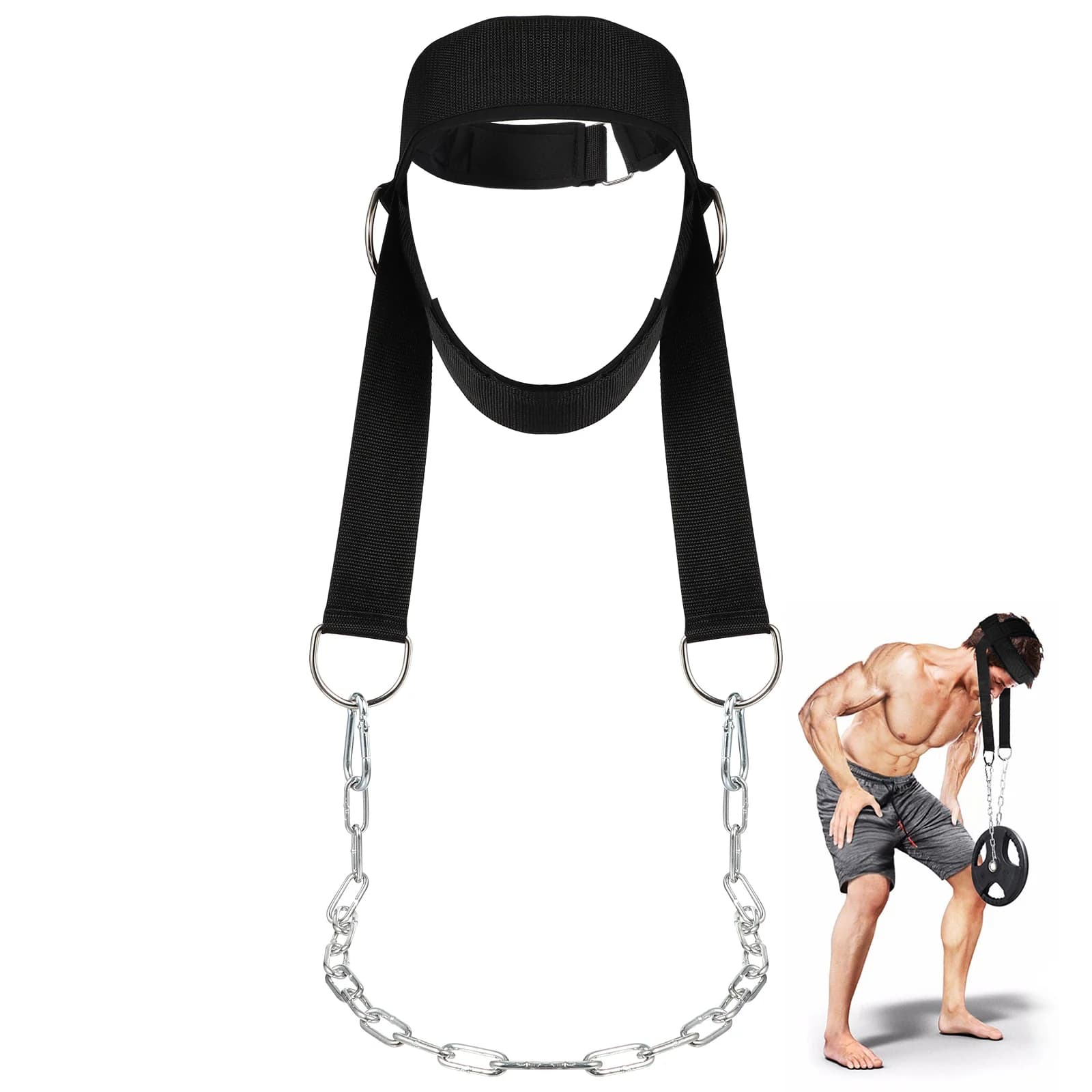 Durevole allenatore per la testa e il collo con imbottitura in neoprene Attrezzatura per il fitness Imbracatura sportiva Spalla Berretto per allenamento con i pesi Body Building