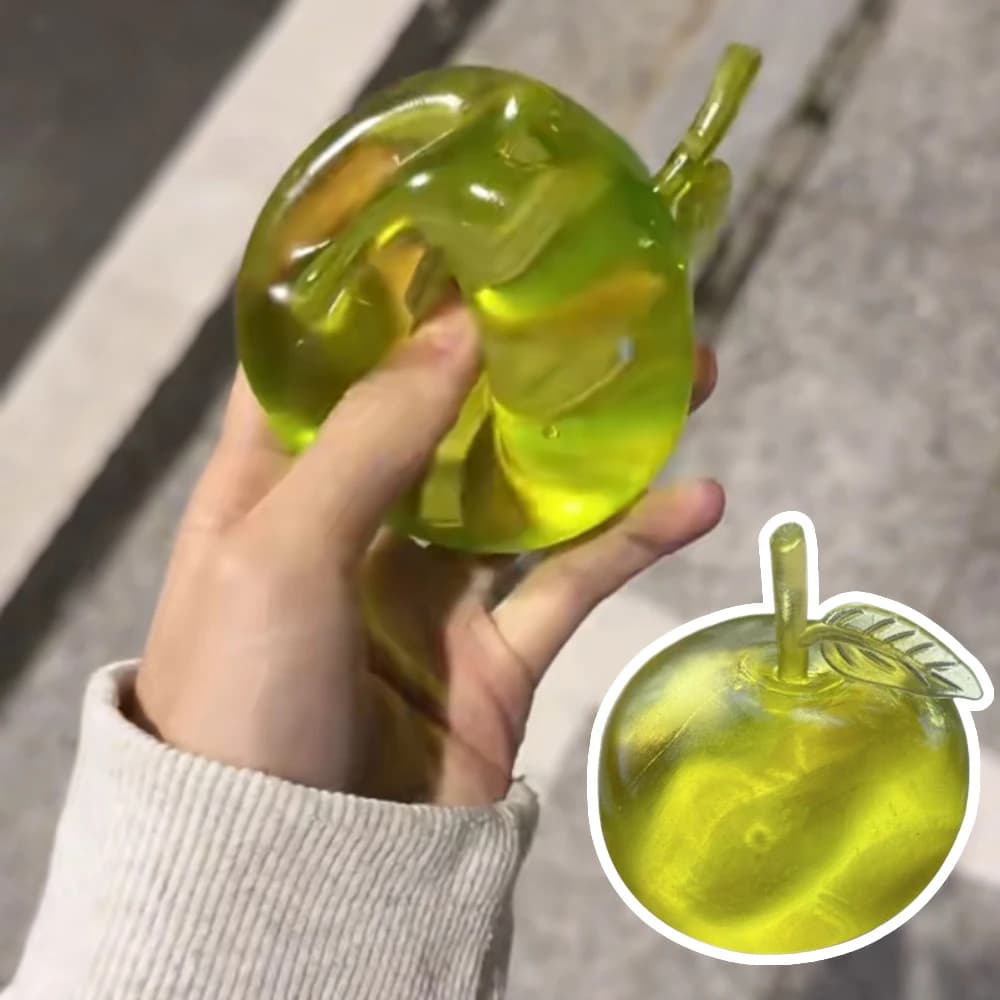 Giocattolo Antistress a Forma di Mela Verde, Morbido e Trasparente, a Lenta Risposta, per Bambini e Adulti