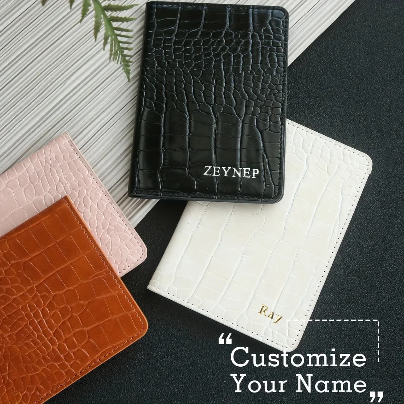 Porta Passaporto Personalizzato con Nome, Copertina Passaporto Monogramma Oro, Porta Carte di Credito Lussuoso con Stampa Alligatore Personalizzabile