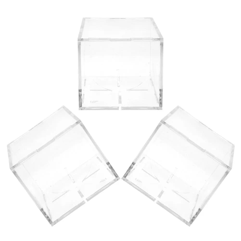 Set di 3 Scatole Trasparenti per Esposizione di Palline da Baseball, Contenitori in Acrilico per Conservazione e Decorazione di Palline da Baseball e Tennis