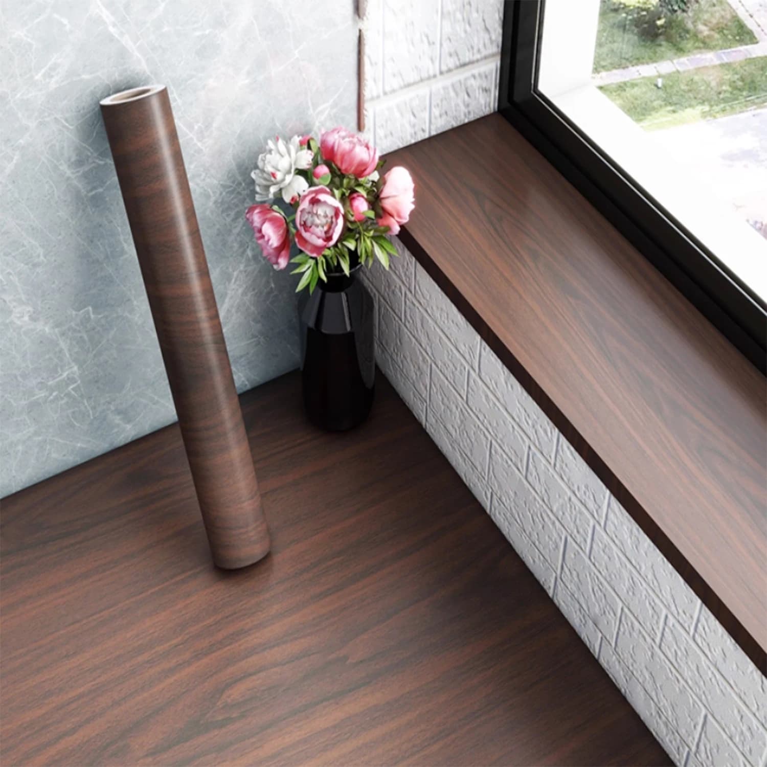 40 cm rotolo materiale venature del legno carta da parati autoadesiva adesivo per pavimenti sfondo decorazione della parete camera da letto cucina impermeabile