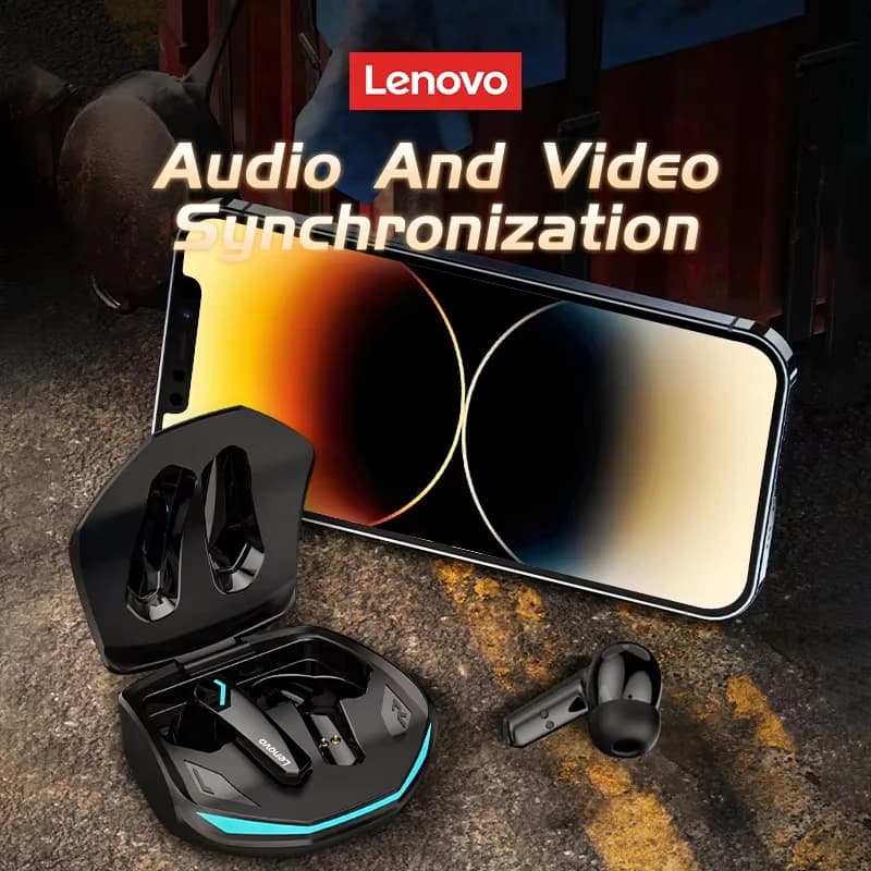 Auricolari da Gaming Wireless Lenovo GM2 Pro, Bluetooth 5.3, Bassa Latenza, Riduzione del Rumore ENC per Chiamate, 30 Ore di Autonomia, Impermeabili IPX5, TWS H