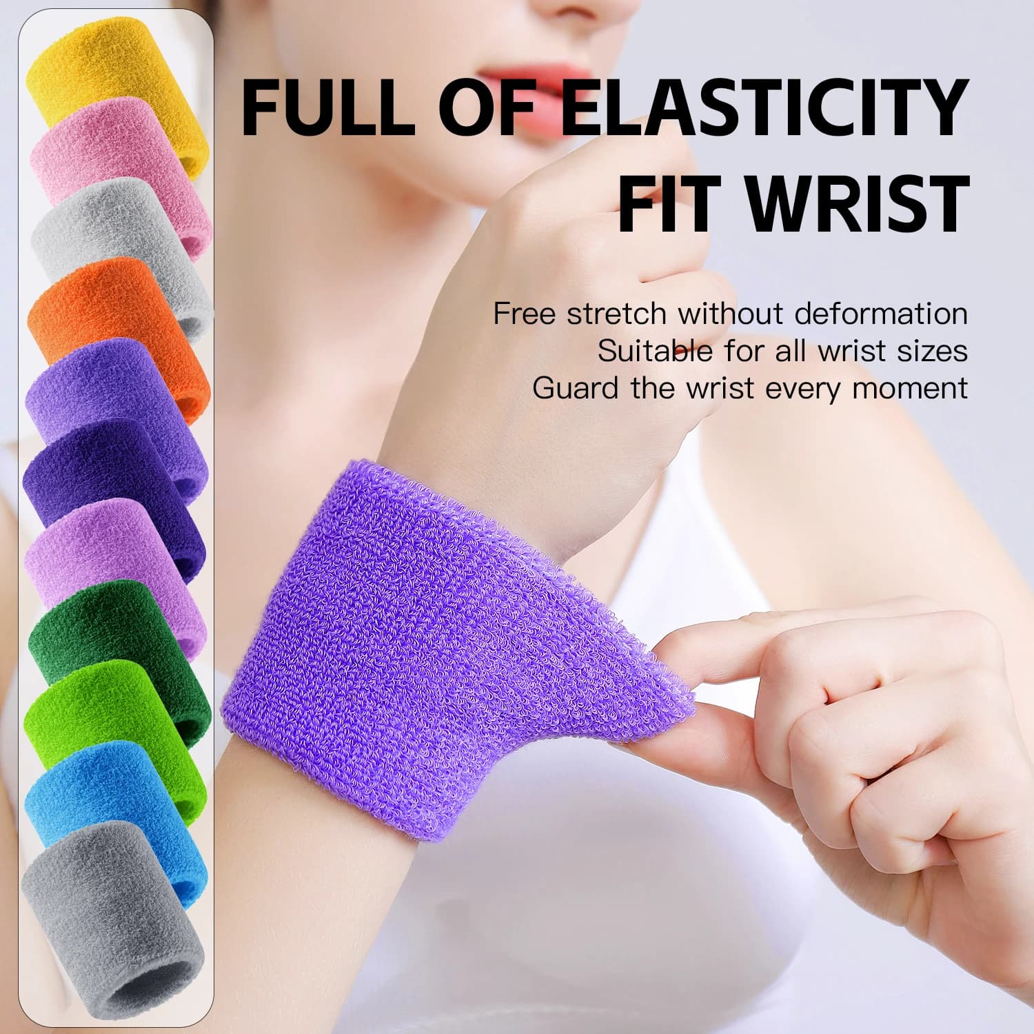 1/2PCS Fitness Wristband, Tennis/Basketball/Volleyball Wrist Support, Sports Protector Sweatband, Gym Wrist Guard