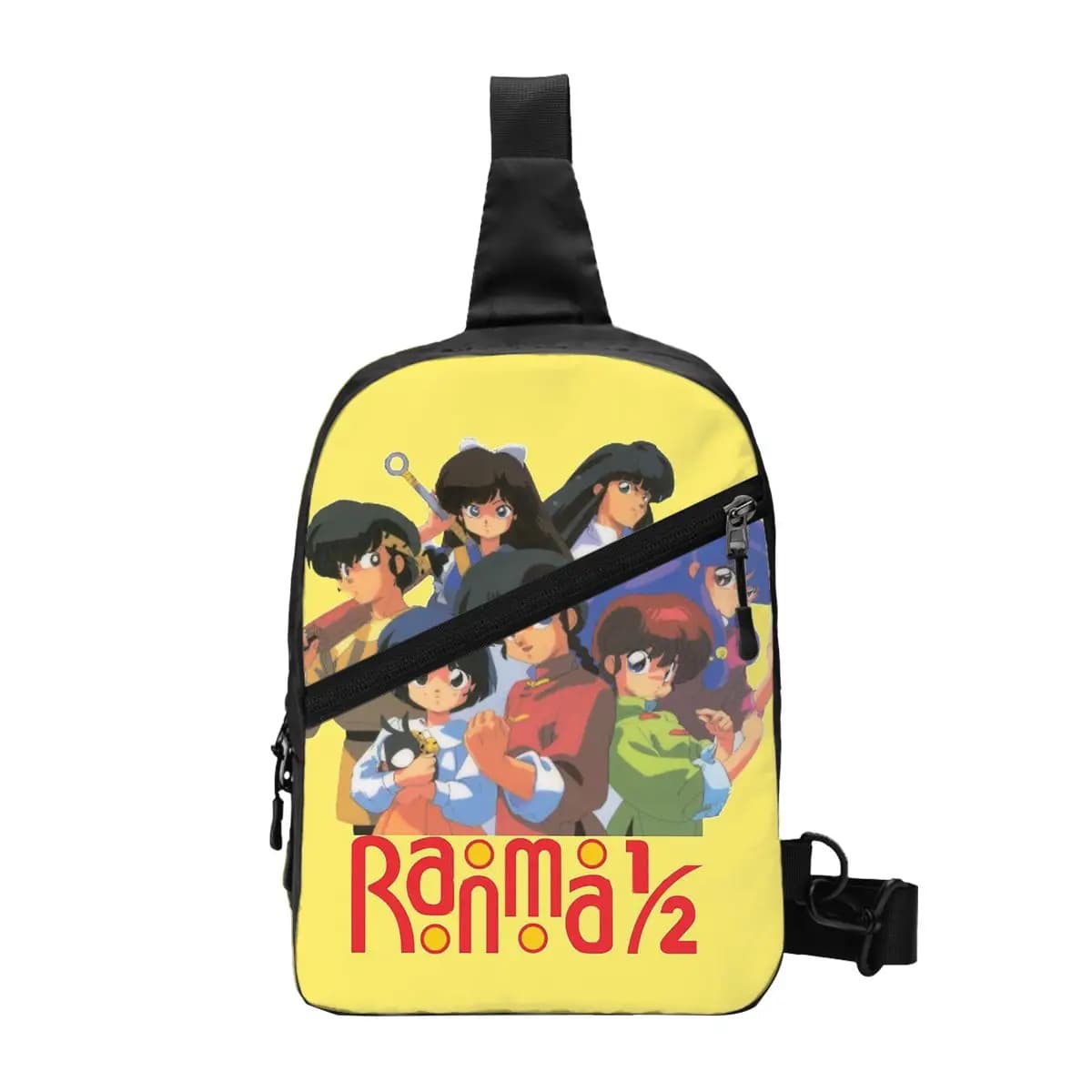 Ranma 1/2 Saotome Pig Chest bag for girls Men's bag with shoulder strap Chest bag Travel bag for hiking Backpack