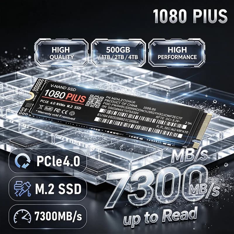 NEW 1080 Plus M.2 NVMe PCIe 4.0 internal SSD 500GB to 4TB up to 7300MBs solid state drive for laptop and desktop PC low power