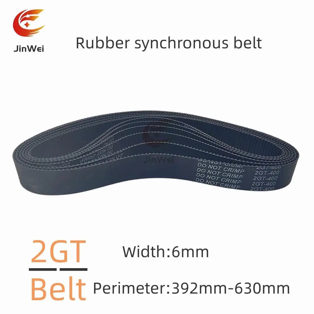 2GT GT2 larghezza: 6mm cinghia dentata ad anello chiuso in gomma di alta qualità, circonferenza cinghia 392mm-630mm, utilizzata per stampanti 3D